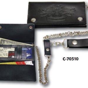 A wallet with chain and id holder
