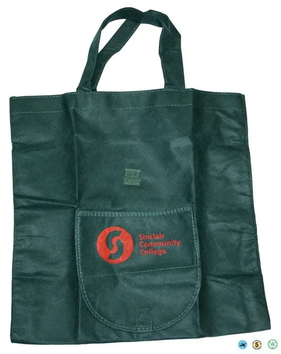 A green bag with the logo of the chinese foreign policy.