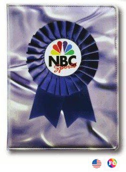 A ribbon with the nbc sports logo on it.