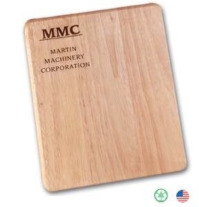 A wooden plaque with the name mmc and logo.