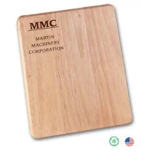 A wooden plaque with the name mmc and logo.