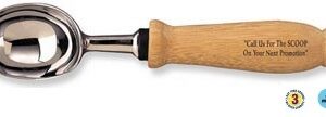 A wooden handle with a metal tip.