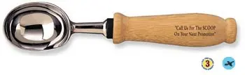 A wooden handle with a metal tip.