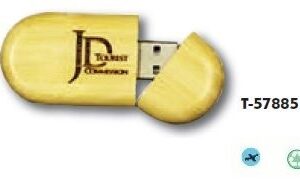 A wooden usb stick with the logo of j. D. Forrest commission
