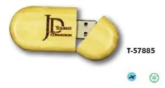 A wooden usb stick with the logo of j. D. Forrest commission