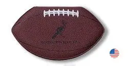 A football shaped coin purse with the number one.