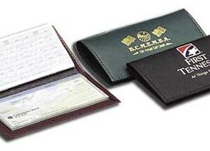 A passport holder and two other items.