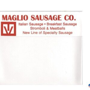 A picture of the back of a sausage packaging.