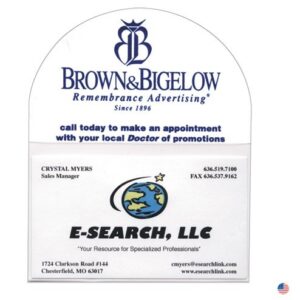 A business card holder with the logo of brown & bigelow.