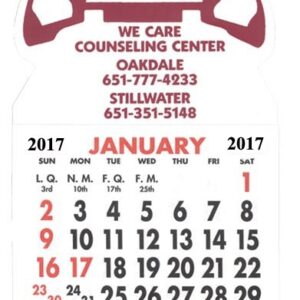 A calendar with the words we care counseling center on it.